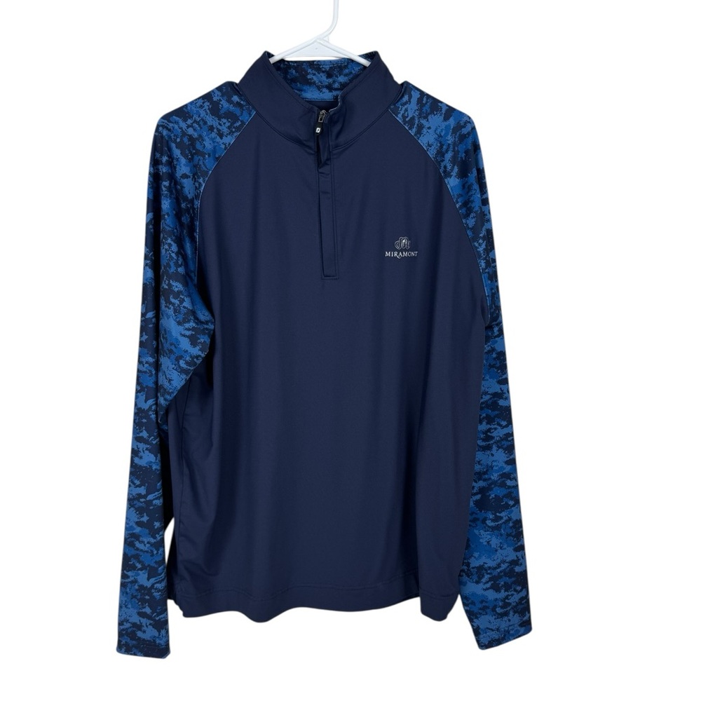Footjoy 1/4 Zip Performance Pullover Miramont Country Club Blue and Camo Size M